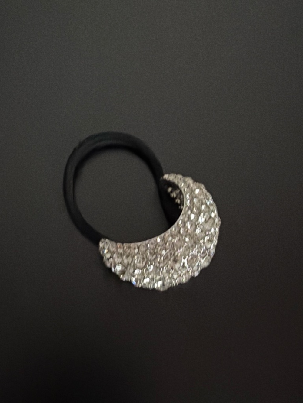 Sparkling Crescent Hair Tie in Silver
